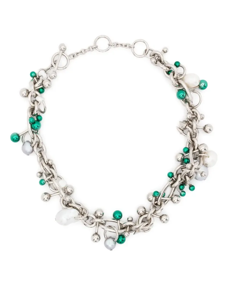 Acne Studios Choker mit Perlenverzierung - Silber Silber