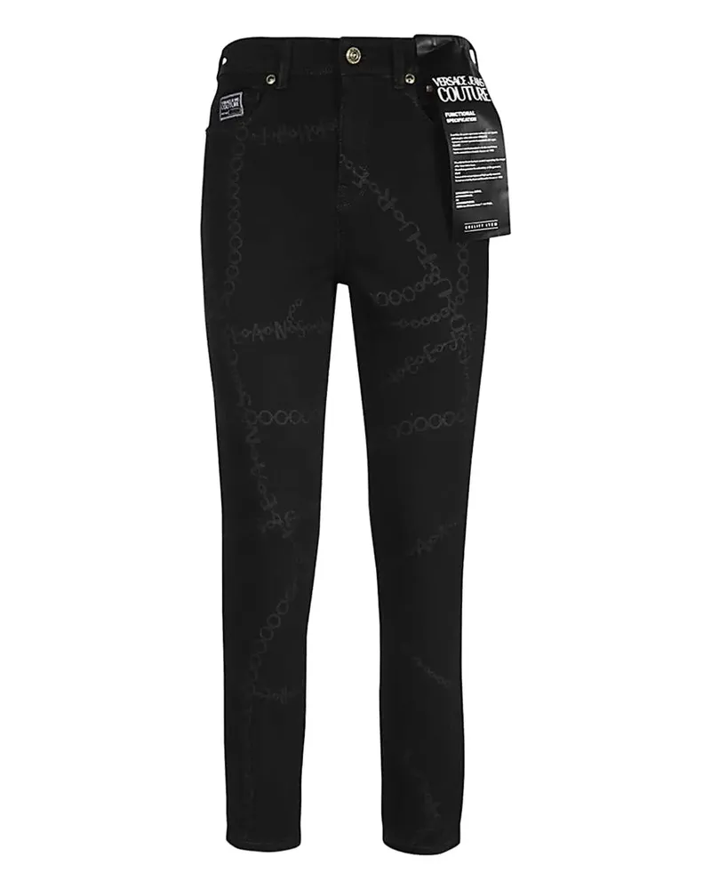 Versace Jeans Skinny-Jeans mit Print - Schwarz Schwarz
