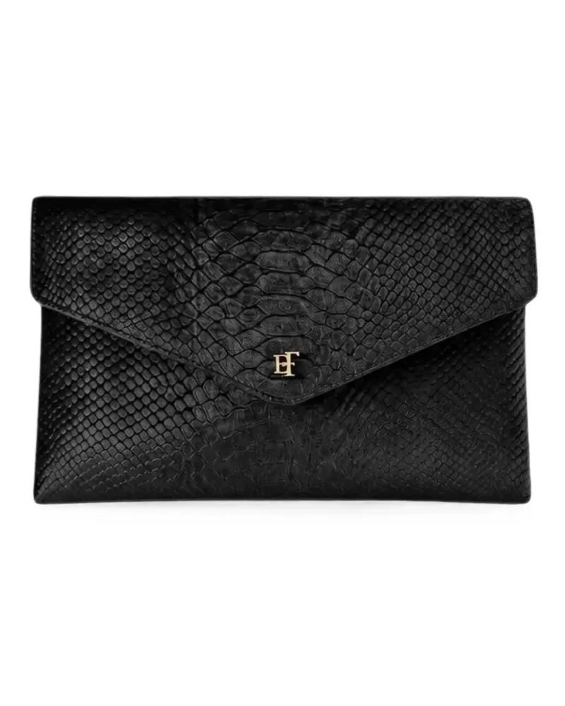 Elisabetta Franchi Borsa a tracolla in velluto stampa cocco  Borsa a tracolla  in velluto con raffinata texture Schwarz