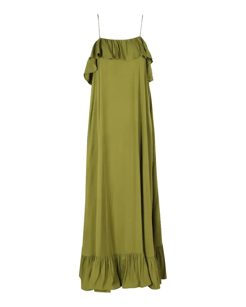 Essentiel Maxikleid mit Rüschenkragen - Grün Grün