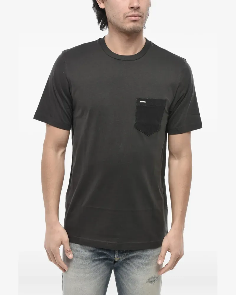 Diesel T-Shirt mit Brusttasche - Grau Grau