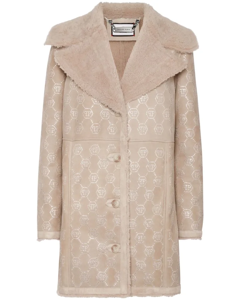 Philipp Plein Mantel mit Monogrammmuster - Nude Nude