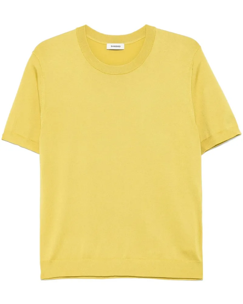 Sandro Gestricktes T-Shirt - Grün Grün