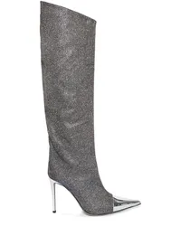 Alexandre Vauthier Stiefel mit spitzer Kappe 105mm Silber