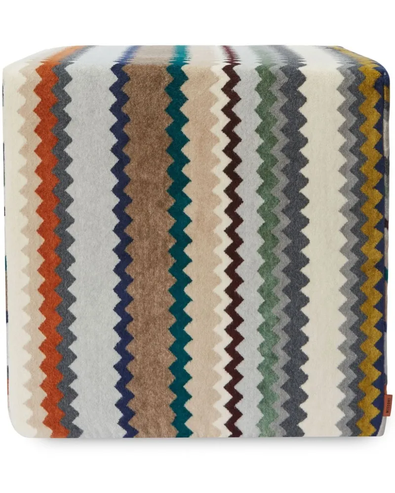 Missoni Home Dune Hocker mit Zickzackmuster (40cm x 30cm) - Nude Nude