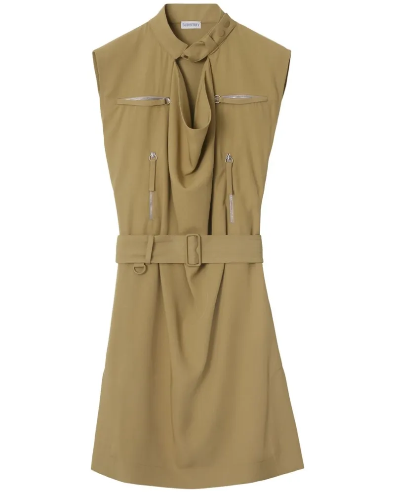 Burberry Seidenkleid mit Gürtel - Nude Nude