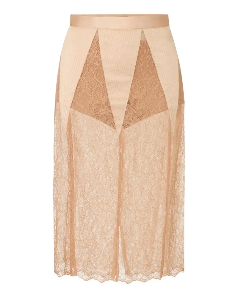 Elisabetta Franchi skirt in floral lace - Nude Nude