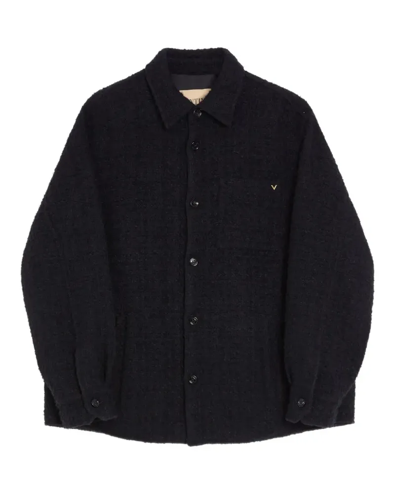 Valentino Garavani Bouclé-Jacke mit VLogo - Schwarz Schwarz