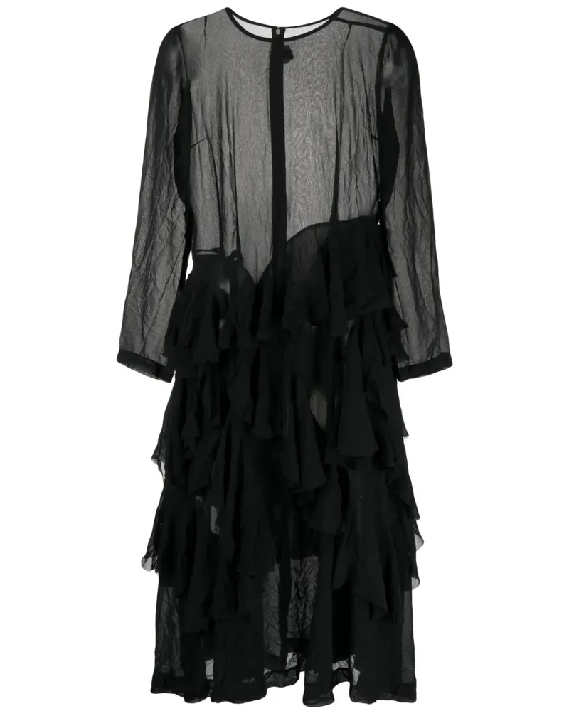 Comme des Garçons Semi-transparentes Kleid - Schwarz Schwarz