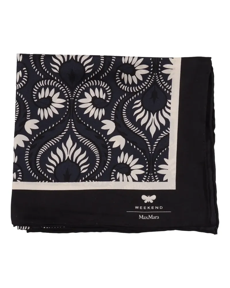 Max Mara floral stole foulard mantella - Blau Blau