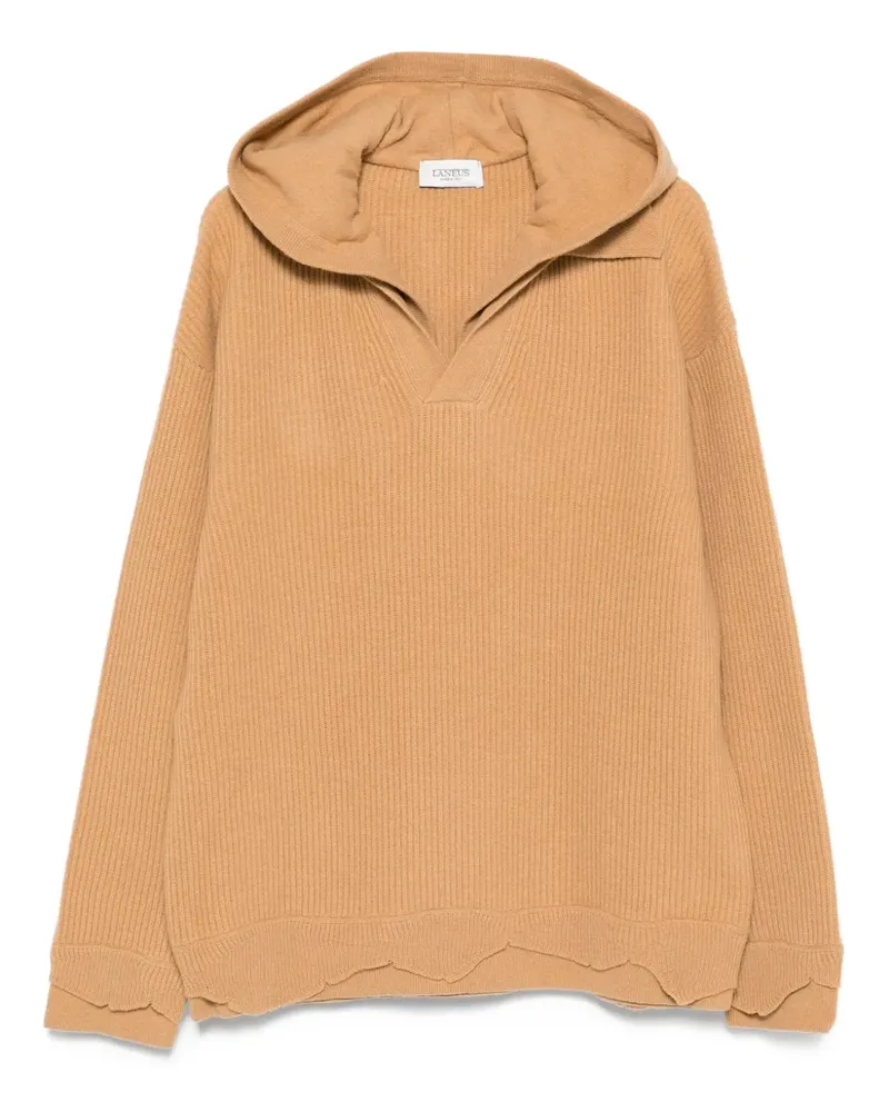 Laneus Gerippter Hoodie - Nude Nude