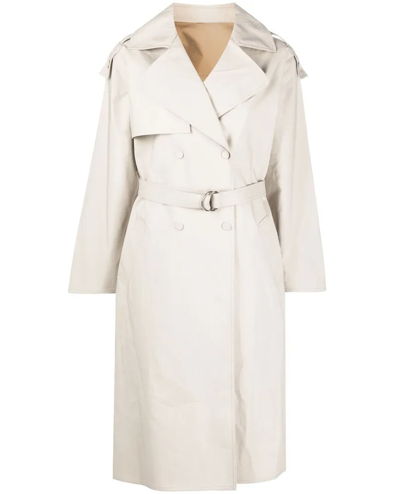 Yves Salomon Trenchcoat aus Seide - Nude Nude