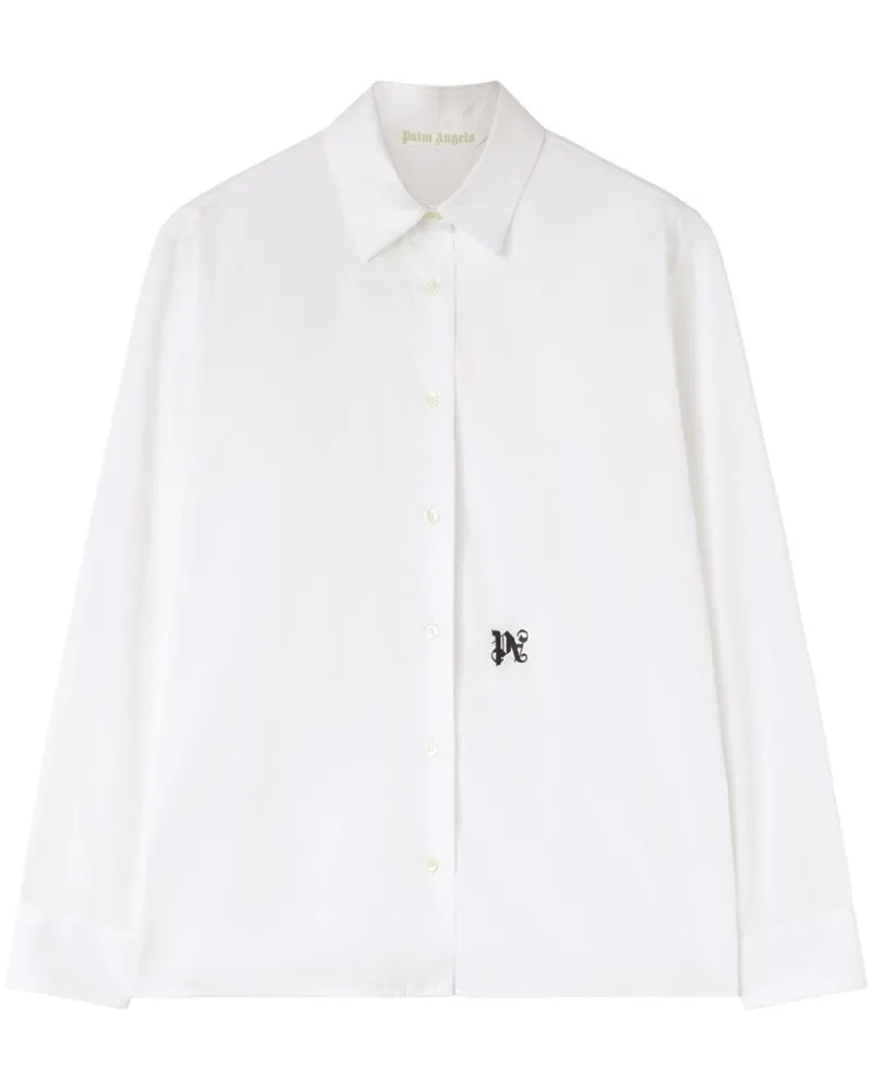 Palm Angels Hemd mit PA Monogramm - Weiß Weiß