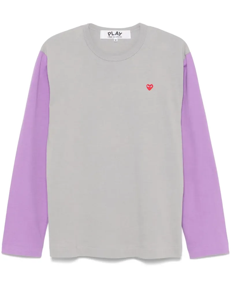 Comme des Garçons T-Shirt mit Herz-Patch - Grau Grau