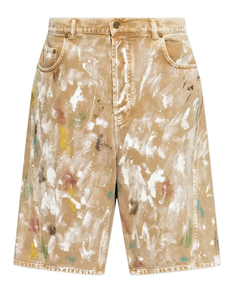 Moschino paint splatter shorts - Nude Nude