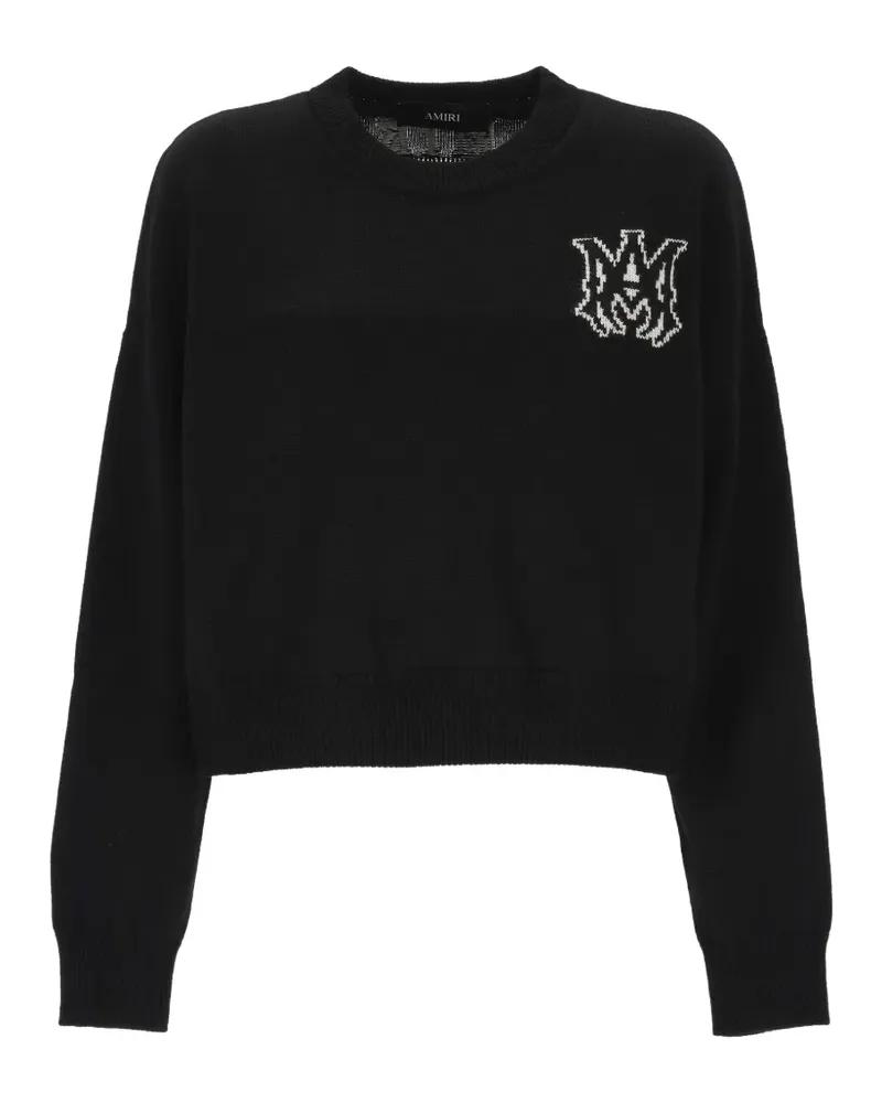 Amiri Merinopullover mit Logo-Stickerei - Schwarz Schwarz