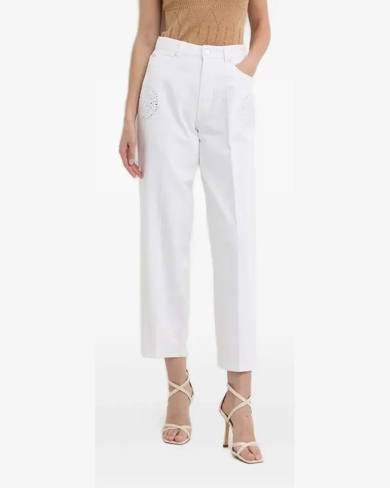 Silvian Heach Jeans mit Logo-Patch - Weiß Weiß