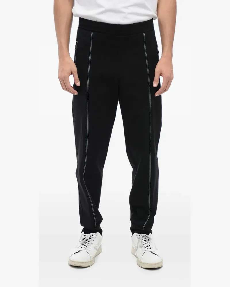 Neil Barrett Tapered-Jogginghose mit Tape-Detail - Schwarz Schwarz