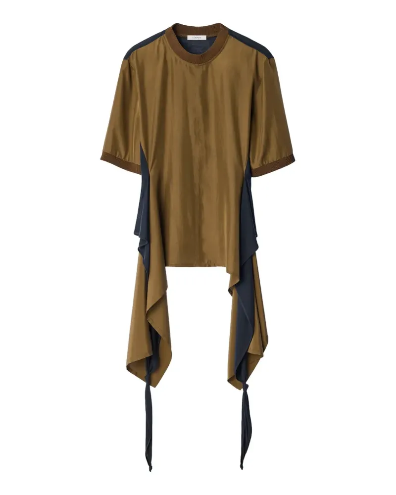 Christophe Lemaire Top aus Seidenpongee - Braun Braun