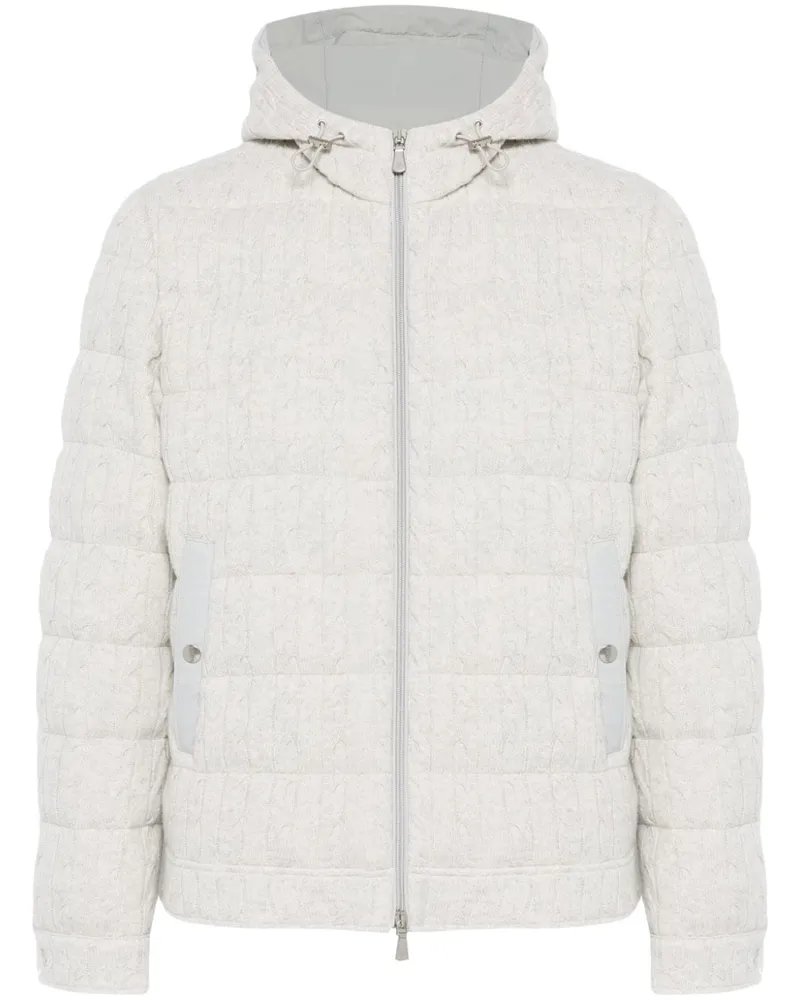 Eleventy Steppjacke mit Zopfmuster - Grau Grau