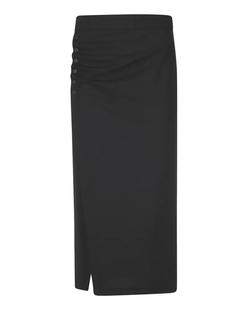 Emporio Armani button-embellished ruched midi skirt - Schwarz Schwarz
