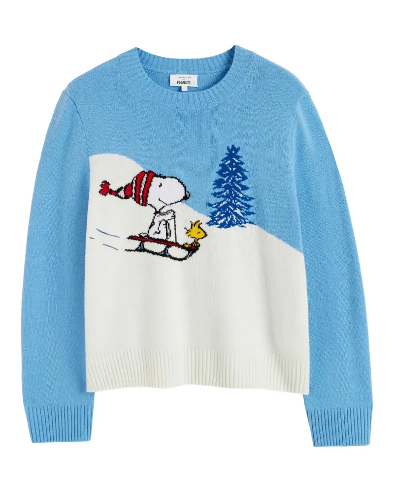 Chinti & Parker Pullover mit Snoopy-Intarsie - Blau Blau