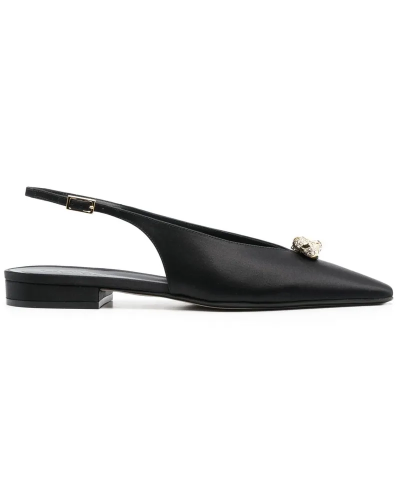 Lanvin Swing Slingback-Mules - Schwarz Schwarz