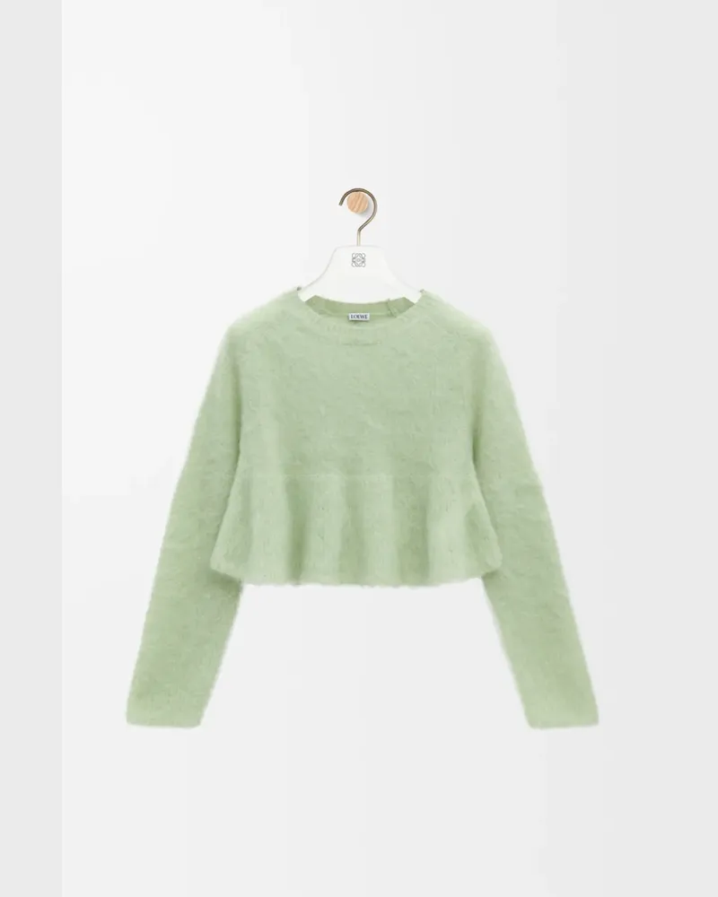 Loewe Pullover mit Schößchen - Grün Grün