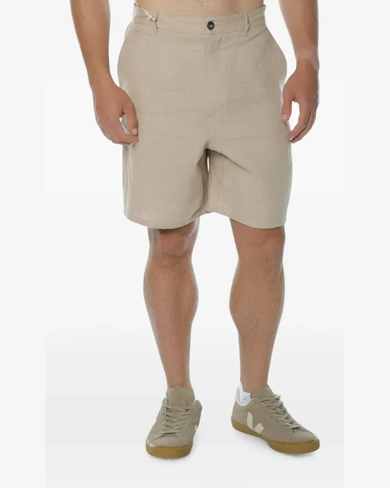 Trussardi Leinenshorts mit elastischem Bund - Nude Nude