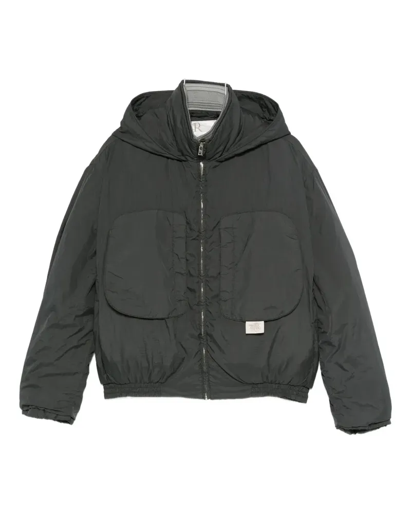 RANRA patch-pocket hooded jacket - Grau Grau
