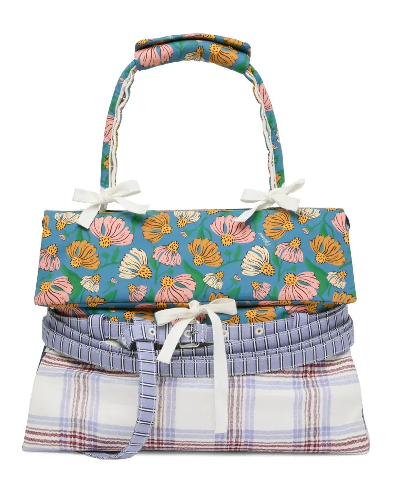 Moschino Shopper mit Blumen-Print - Blau Blau