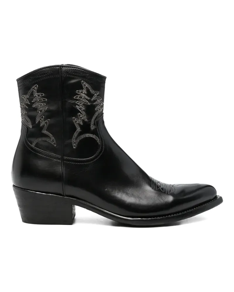 ERALDO Western-style embroidered boots - Schwarz Schwarz