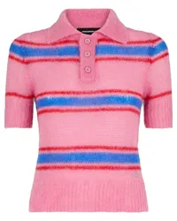 Dsquared2 Gestricktes Poloshirt mit Streifen Rosa