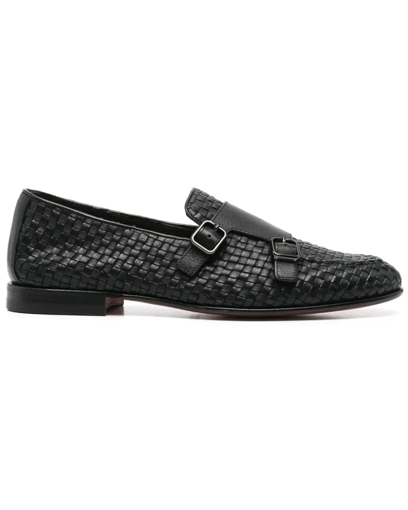 Santoni Monk-Schuhe aus gewebtem Leder - Schwarz Schwarz