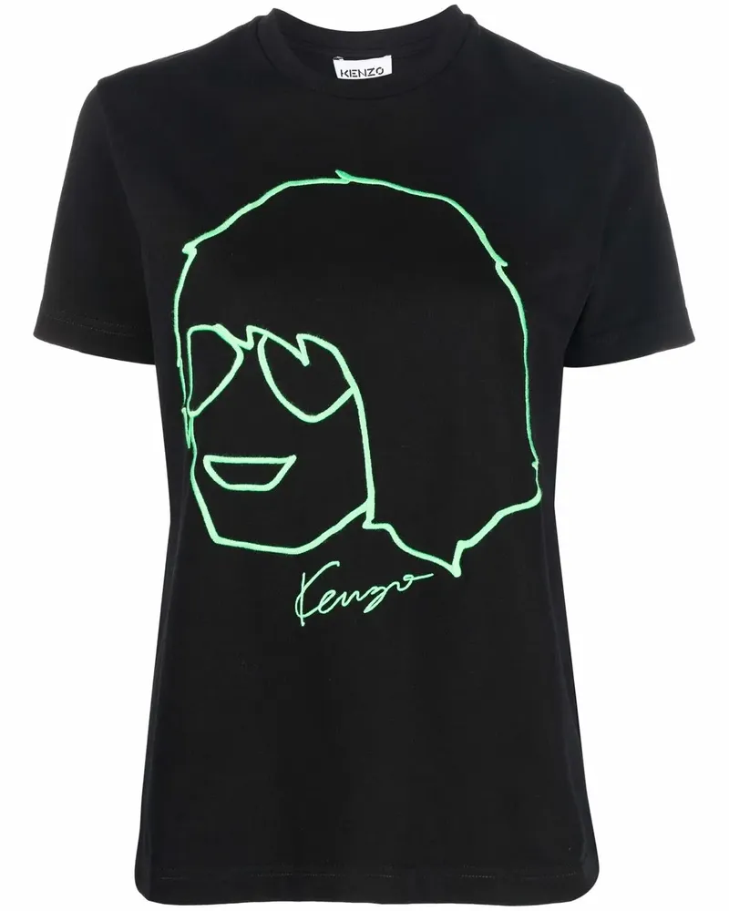 Kenzo T-Shirt mit grafischem Print - Schwarz Schwarz