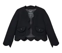 scallop-trim jacket - Schwarz