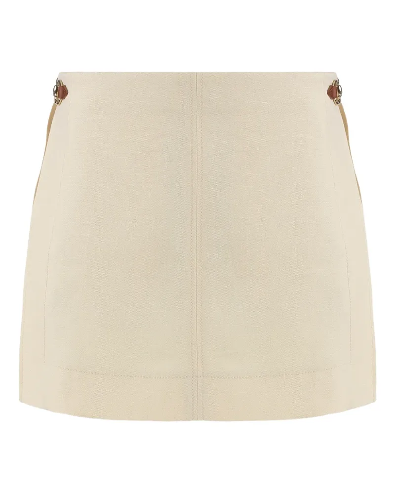 Gucci trapeze horsebit linen mini skirt - Nude Nude