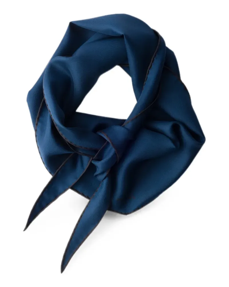 Prada printed twill scarf - Blau Blau