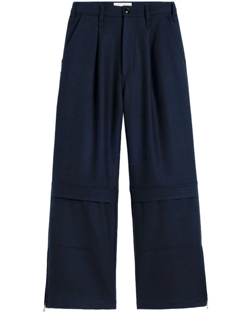 AMI Paris Hose mit Bundfalten - Blau Blau