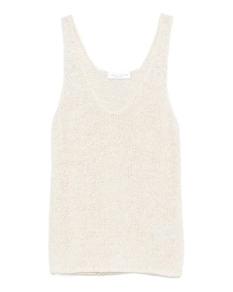 Roberto Collina open-knit V-neck top - Nude Nude