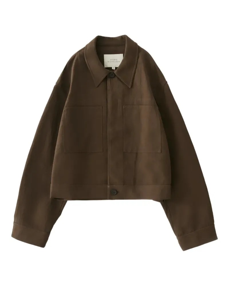 Studio Nicholson Piper patch pockets cropped jacket - Braun Braun
