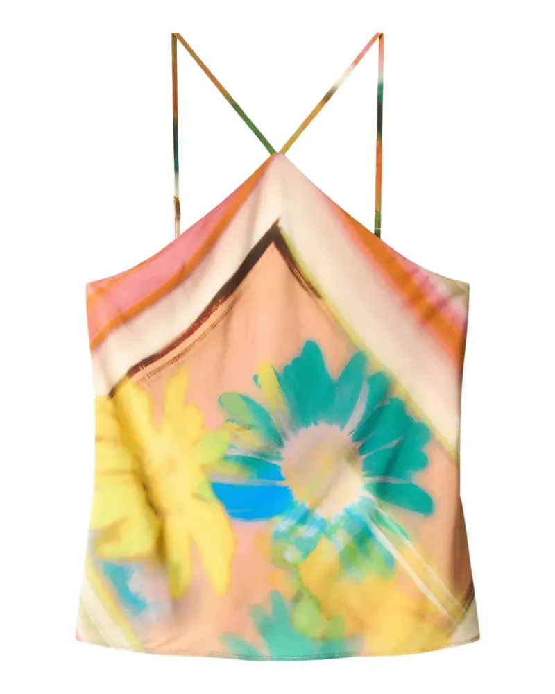 STAUD Cubism floral-print top - Rosa Rosa