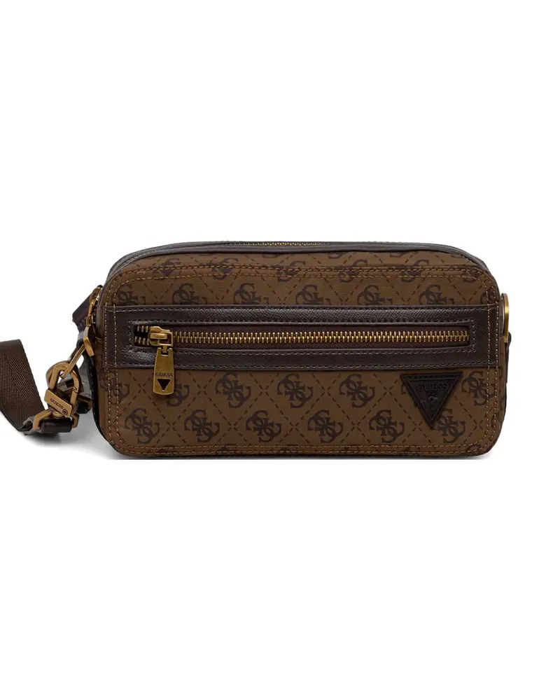 Guess monogram-print messenger bag - Braun Braun