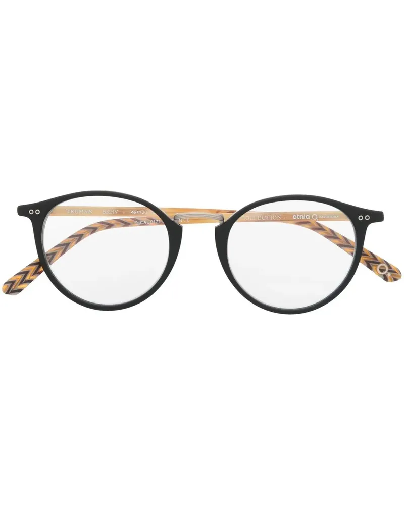 Etnia Barcelona Runde Truman Brille - Schwarz Schwarz