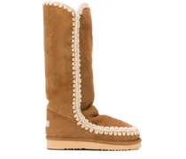 Stiefel mit gewebtem Detail - Braun