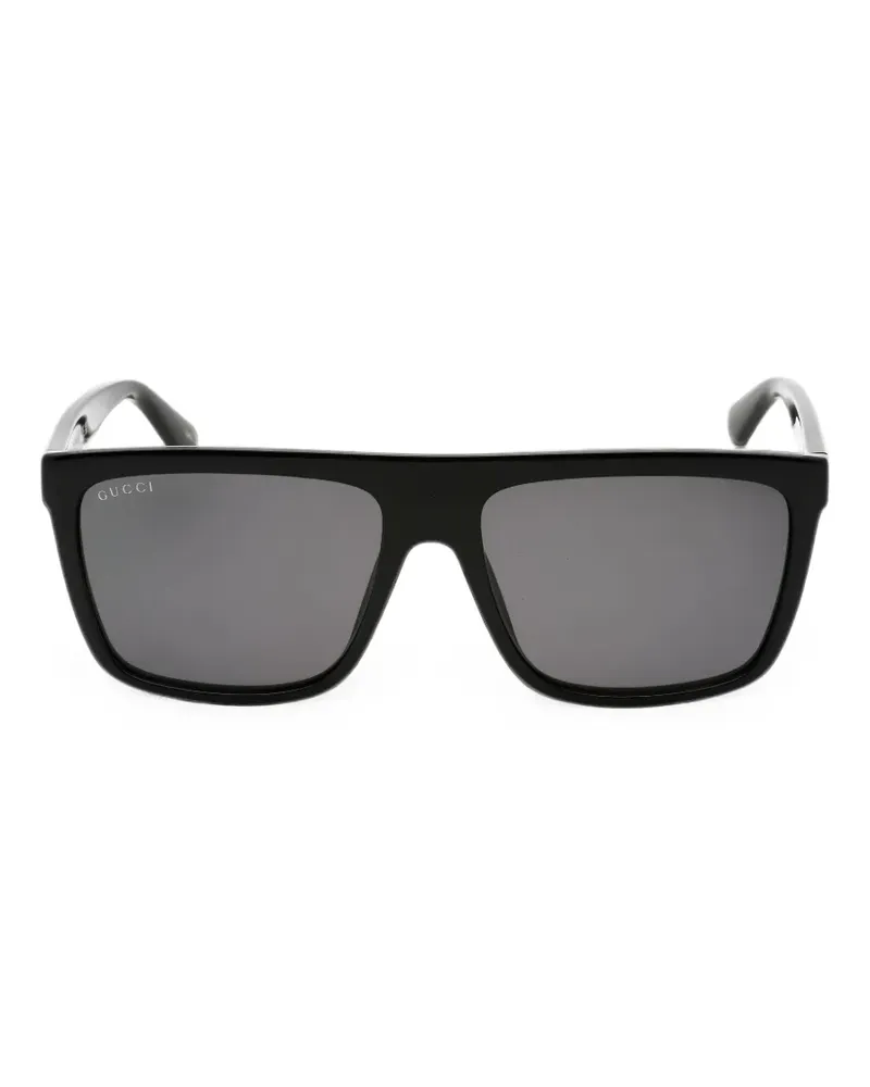 Gucci Sonnenbrille mit eckigem Gestell - Schwarz Schwarz