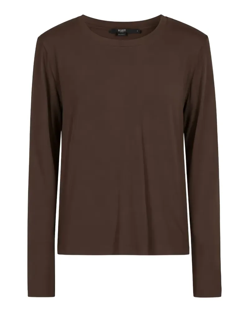 Seventy Langarmshirt mit rundem Ausschnitt - Braun Braun