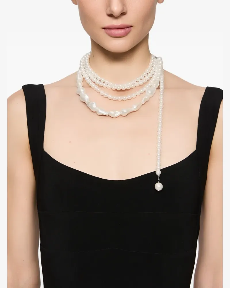 ATU Body Couture Mehrsträngige Perlenhalskette - Weiß Weiß