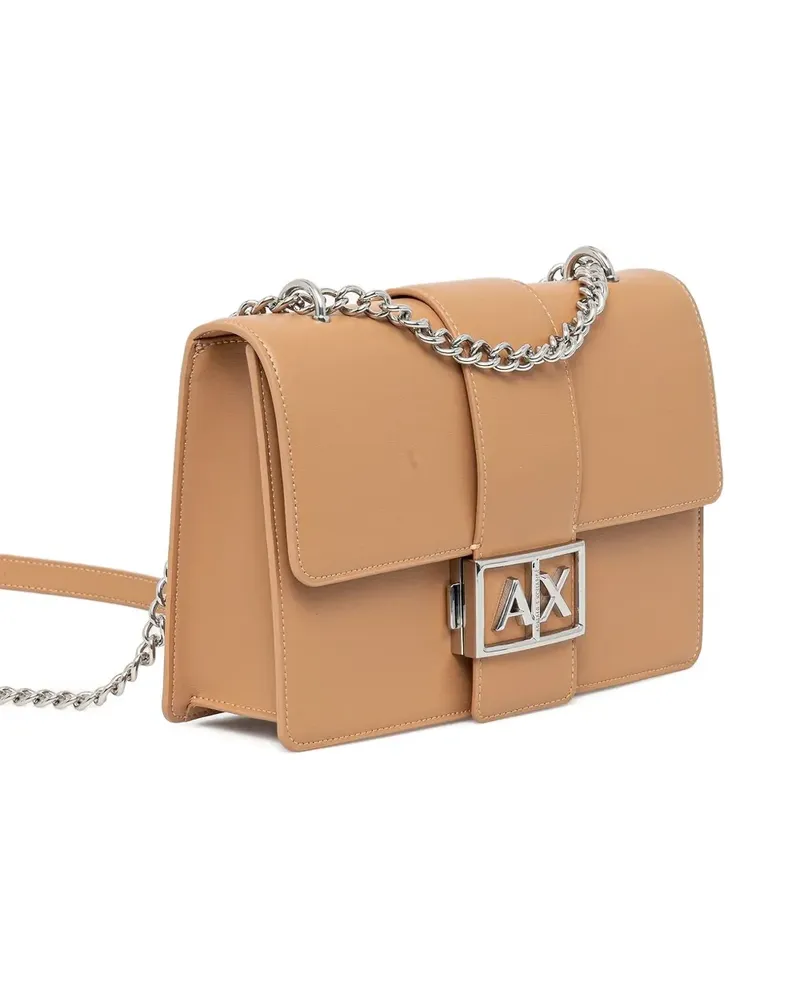 Armani Exchange Kleine Schultertasche mit Metall-Logo - Braun Braun