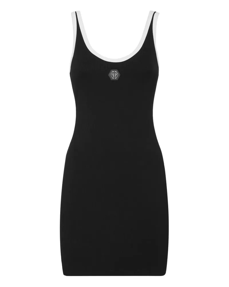 Philipp Plein Kleid mit Logo - Schwarz Schwarz